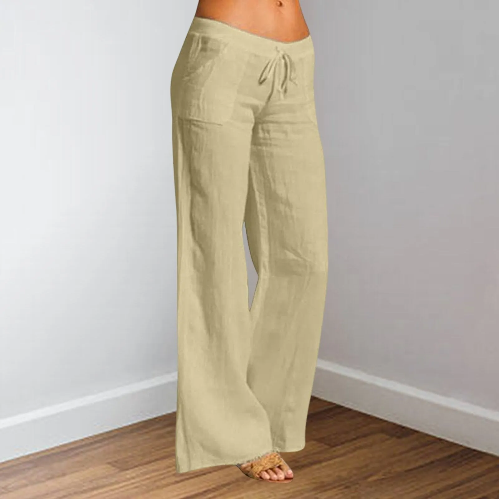 2024Simple Drawstring Summer Straight Trousers