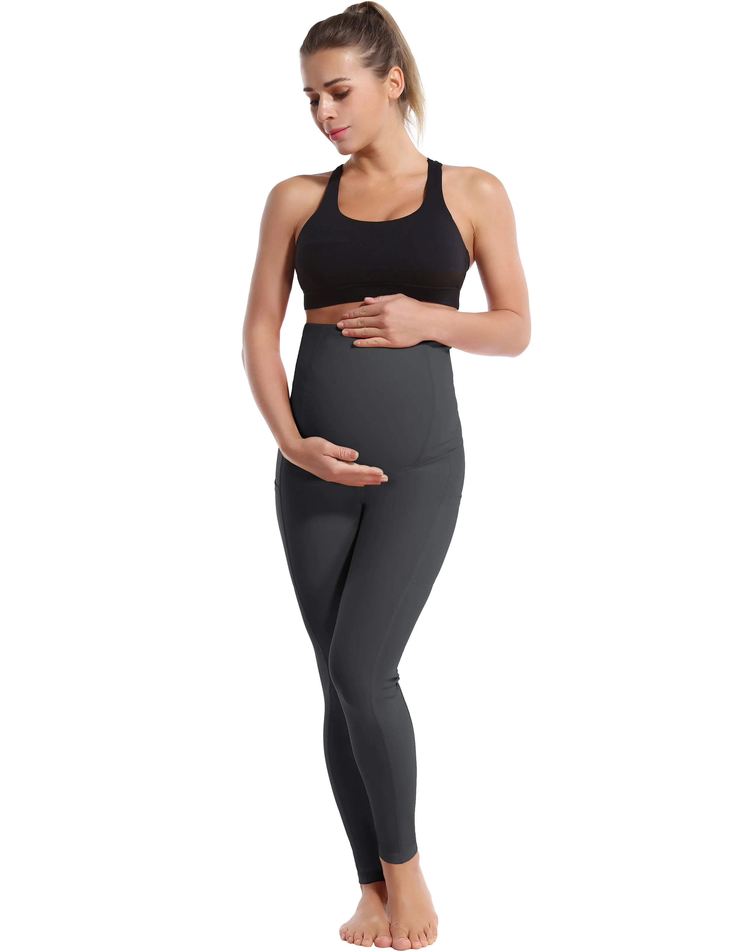 26 Side Pockets Maternity yogastudio Pants shadowcharcoal_yogastudio