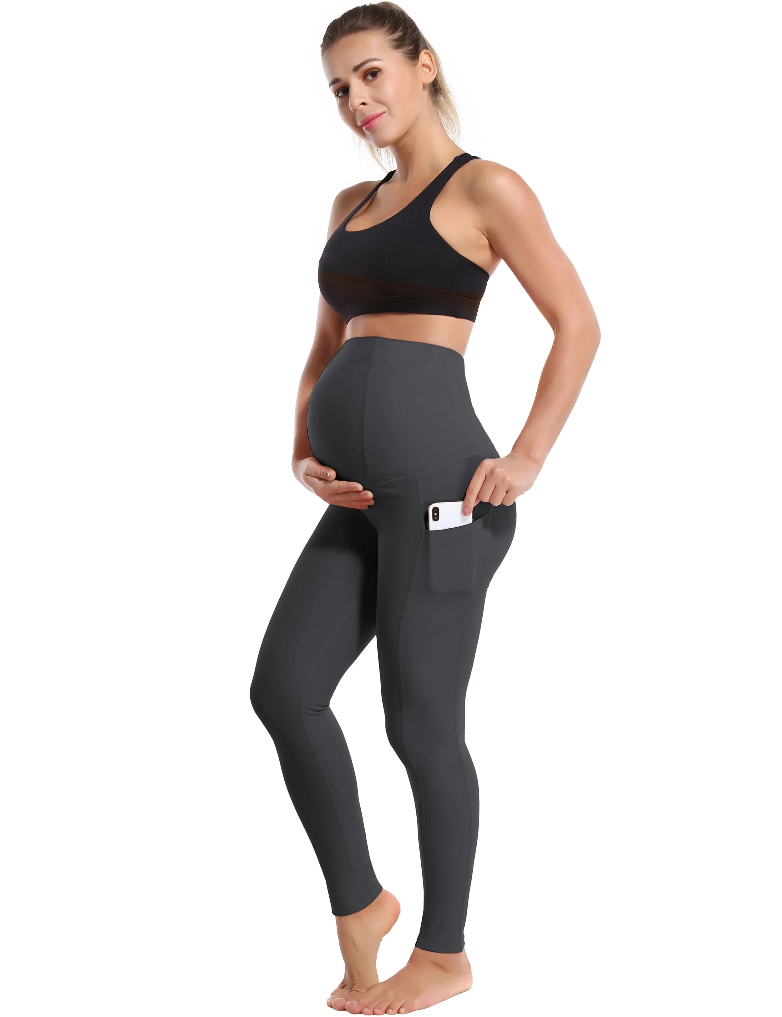 26 Side Pockets Maternity yogastudio Pants shadowcharcoal_yogastudio