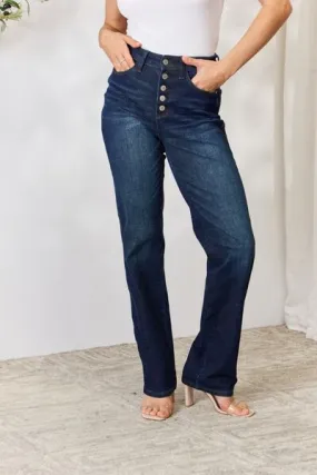 88598 Judy Blue Full Size Button-Fly Straight Jeans