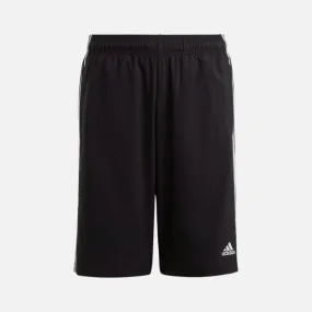 Adidas Essentials 3 Stripes Kids Unisex Shorts (7-16 years) -Black/White