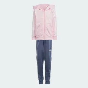 ADIDAS JUNIOR LITTLE KIDS 3-STRIPE SHINY TRACKSUIT PINK