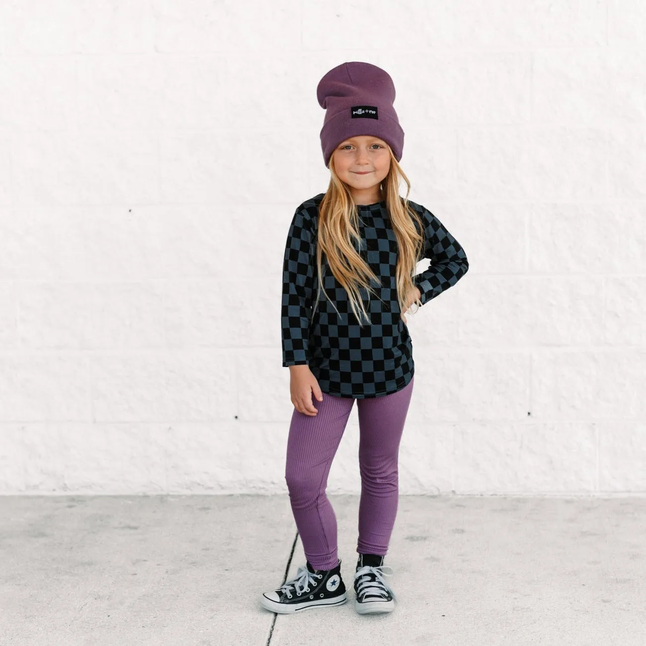 BAMBOO RIB LEGGINGS- Plum