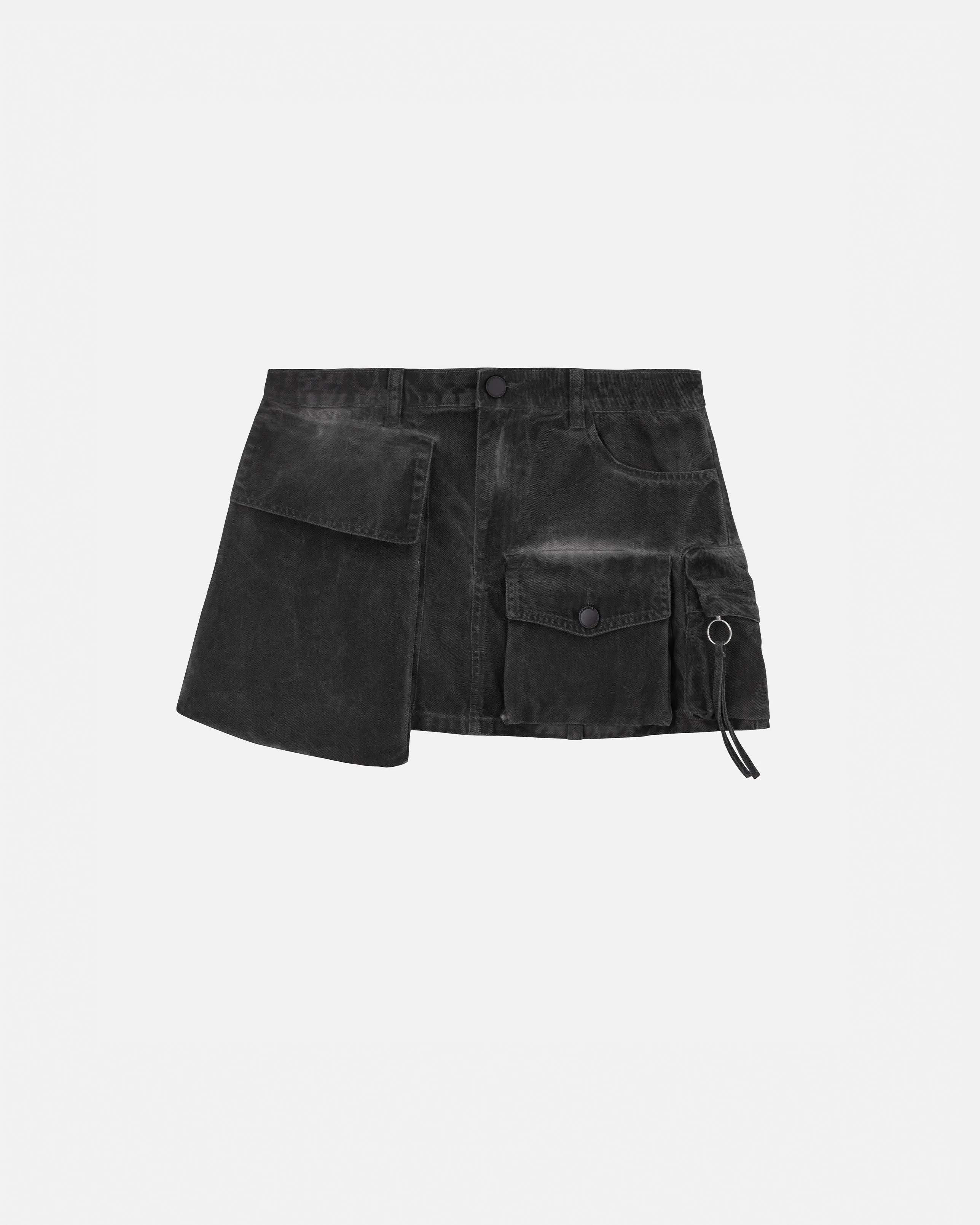 Basics Cargo Skirt Washed Black