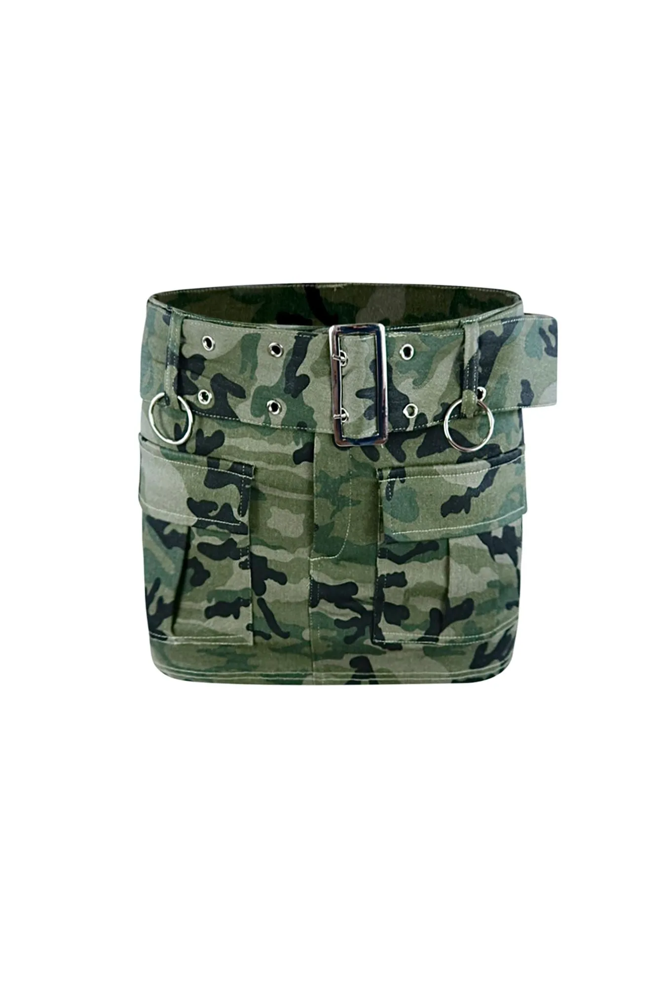 Belted For You Camo Cargo Mini Skirt