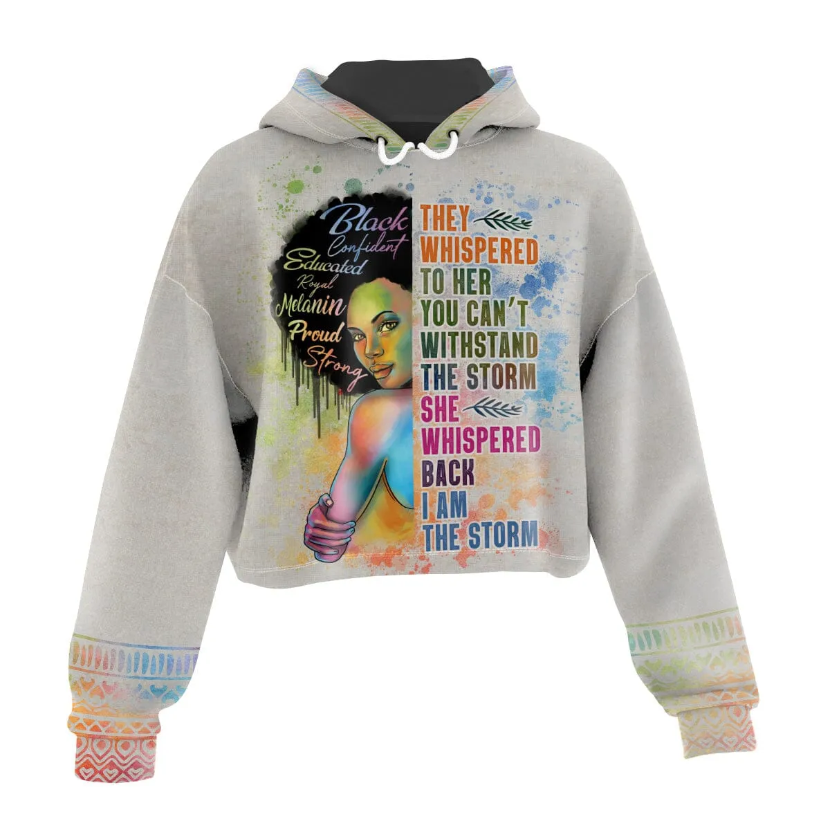 Black Girl I Am The Storm Cropped Hoodie and Leggings Set