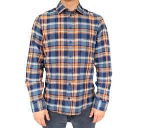 Blend checked long-sleeved men's shirt 20716899 194024 blue-orange