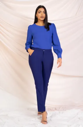 Blue Puff Sleeve Top