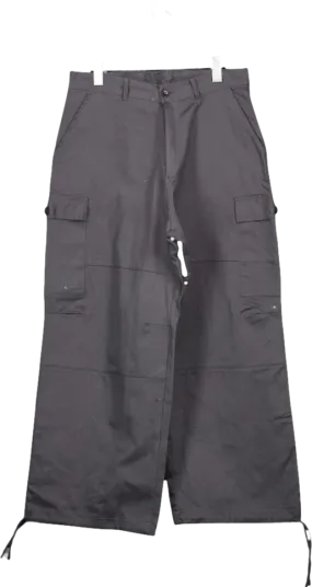 boohooMan Black Fixed Waist Parachute Cargo Trouser  BNWT W30