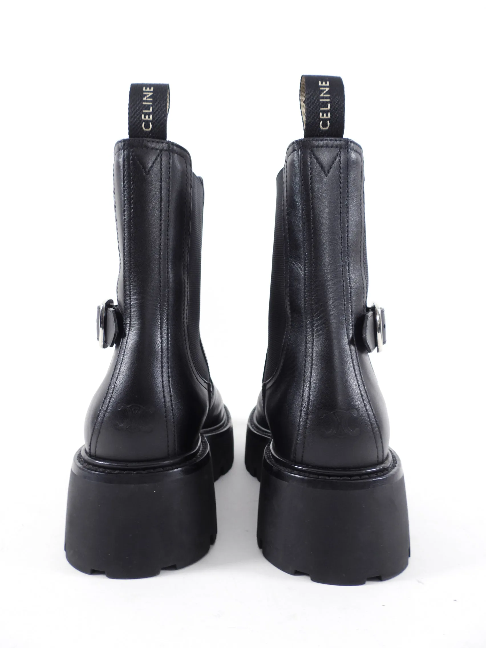 Celine Black Leather Bulky Chelsea Boot - 37