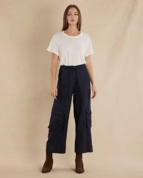 Ciel Linen Cargo Pant - Navy