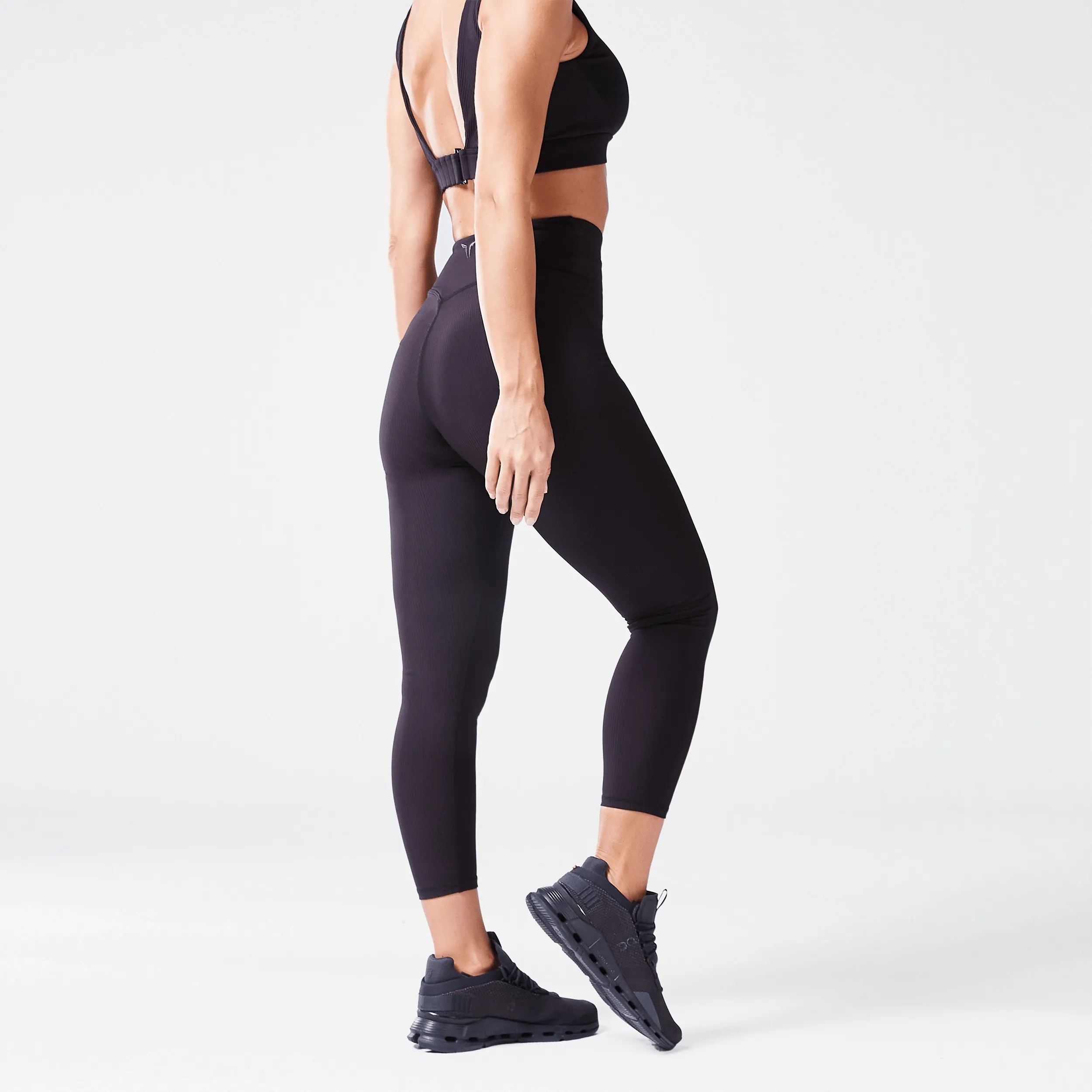 Code Ribbed Leggings 24" - Black