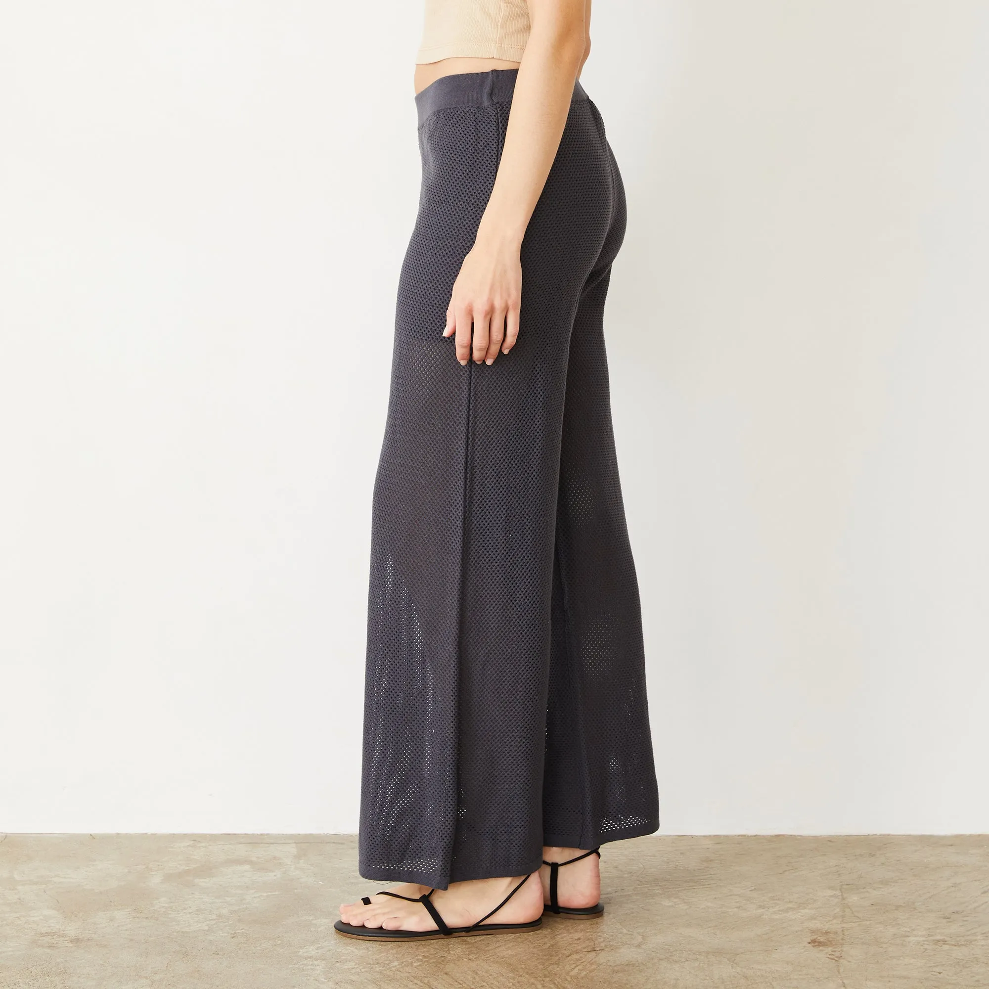 Cotton Mesh Wide Leg Pant