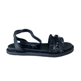 Cult women's flat sandal in leather Roshelle CLW427600 black