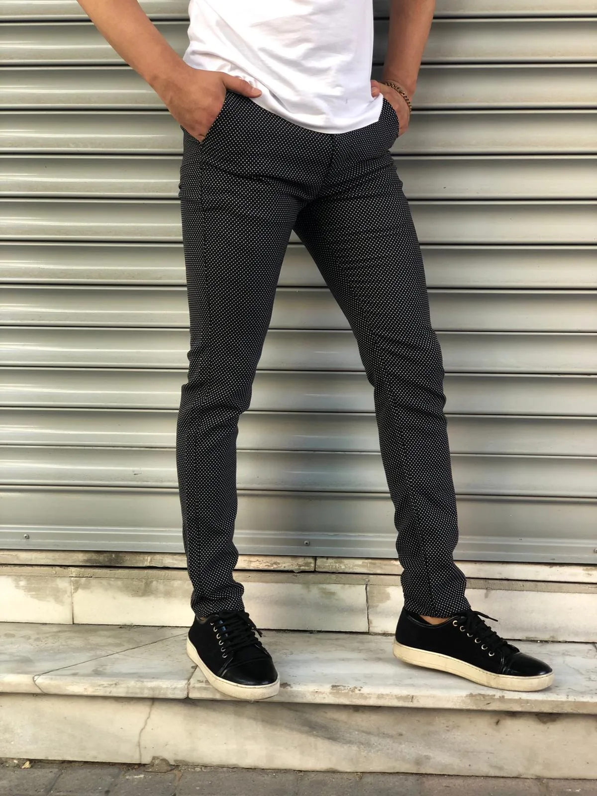 Dotted Slim Fit Casual Pant DJ143 Streetwear Pant