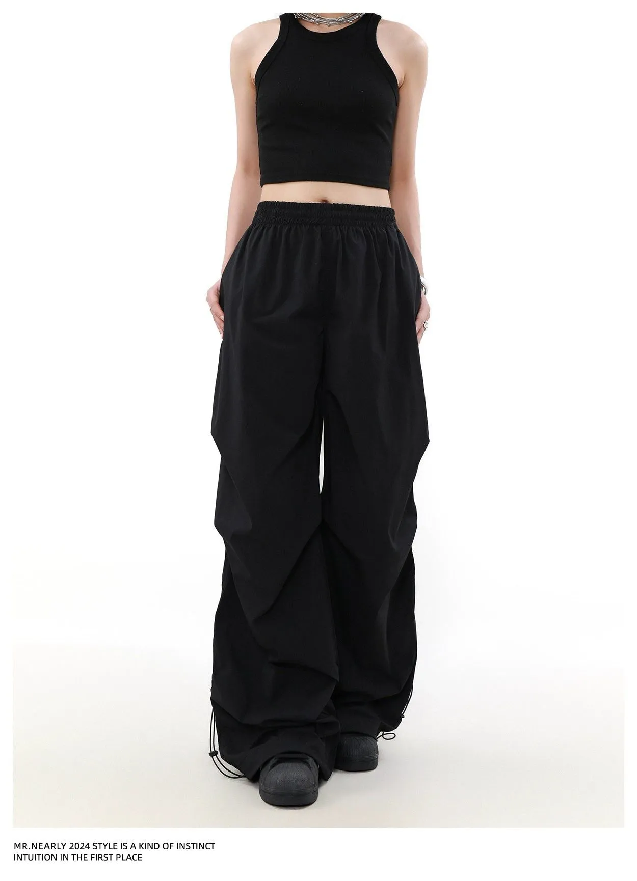 Elasticated Pleats Track Pants