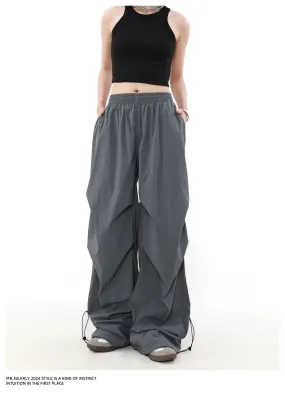 Elasticated Pleats Track Pants