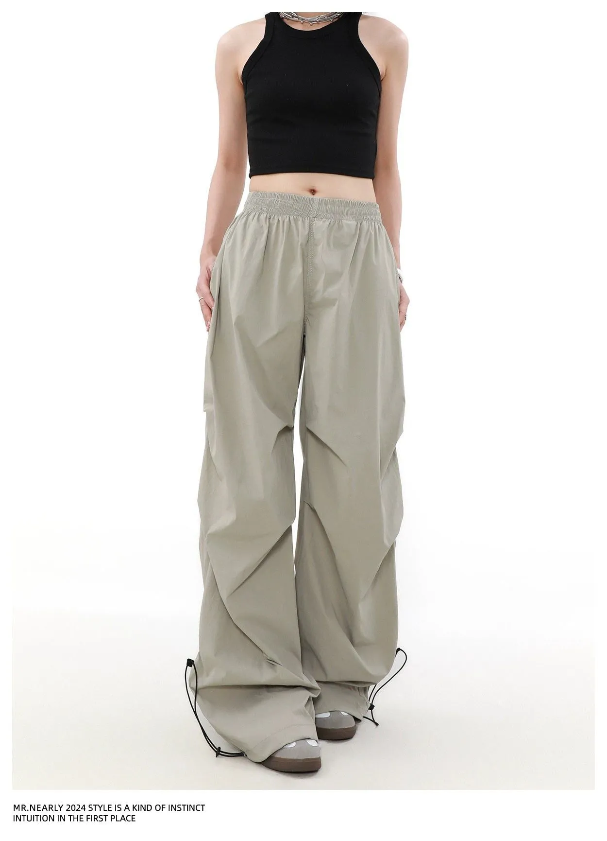 Elasticated Pleats Track Pants