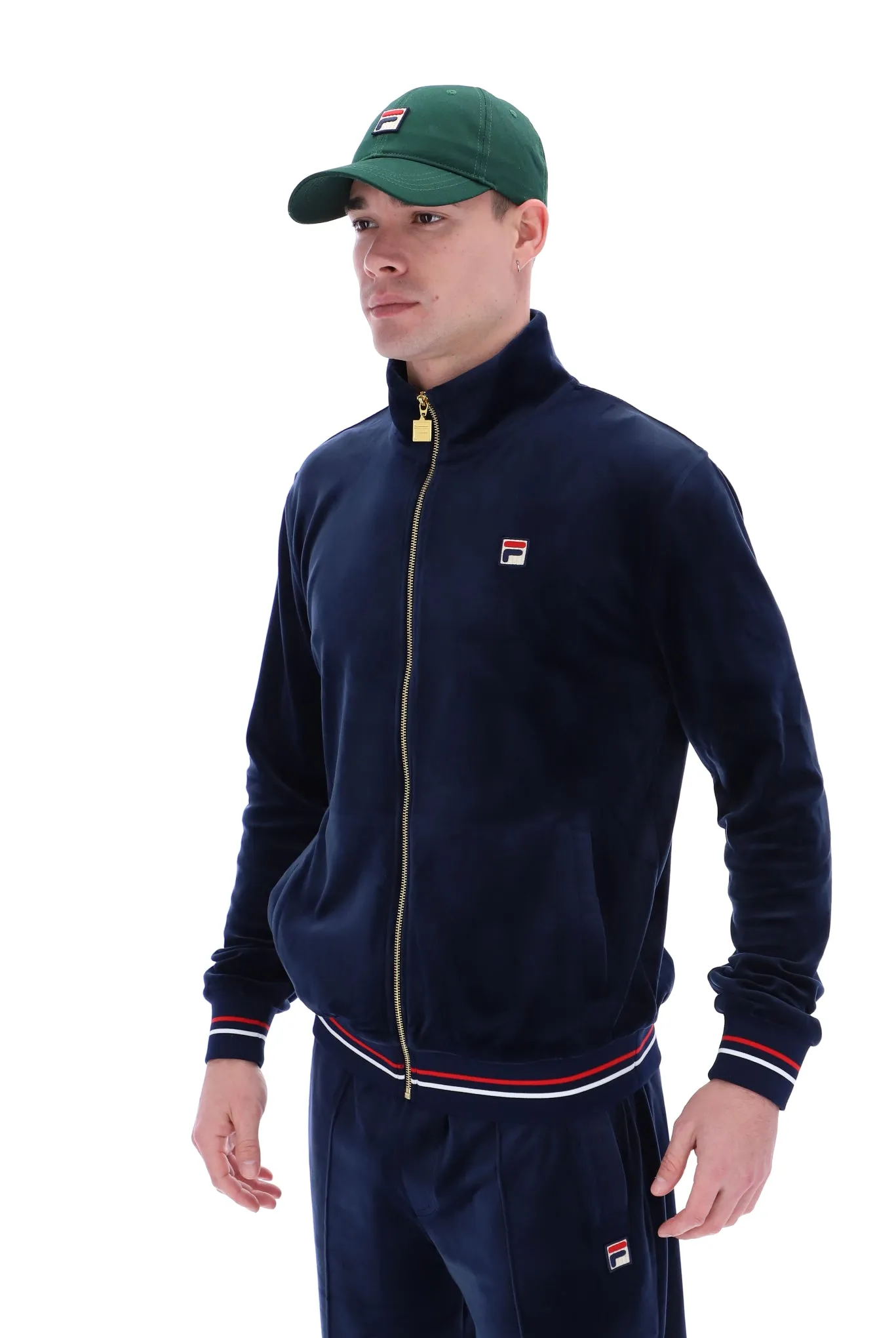 Falken Velour Track Top With Gold Details