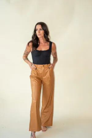 FAUX LEATHER TROUSER