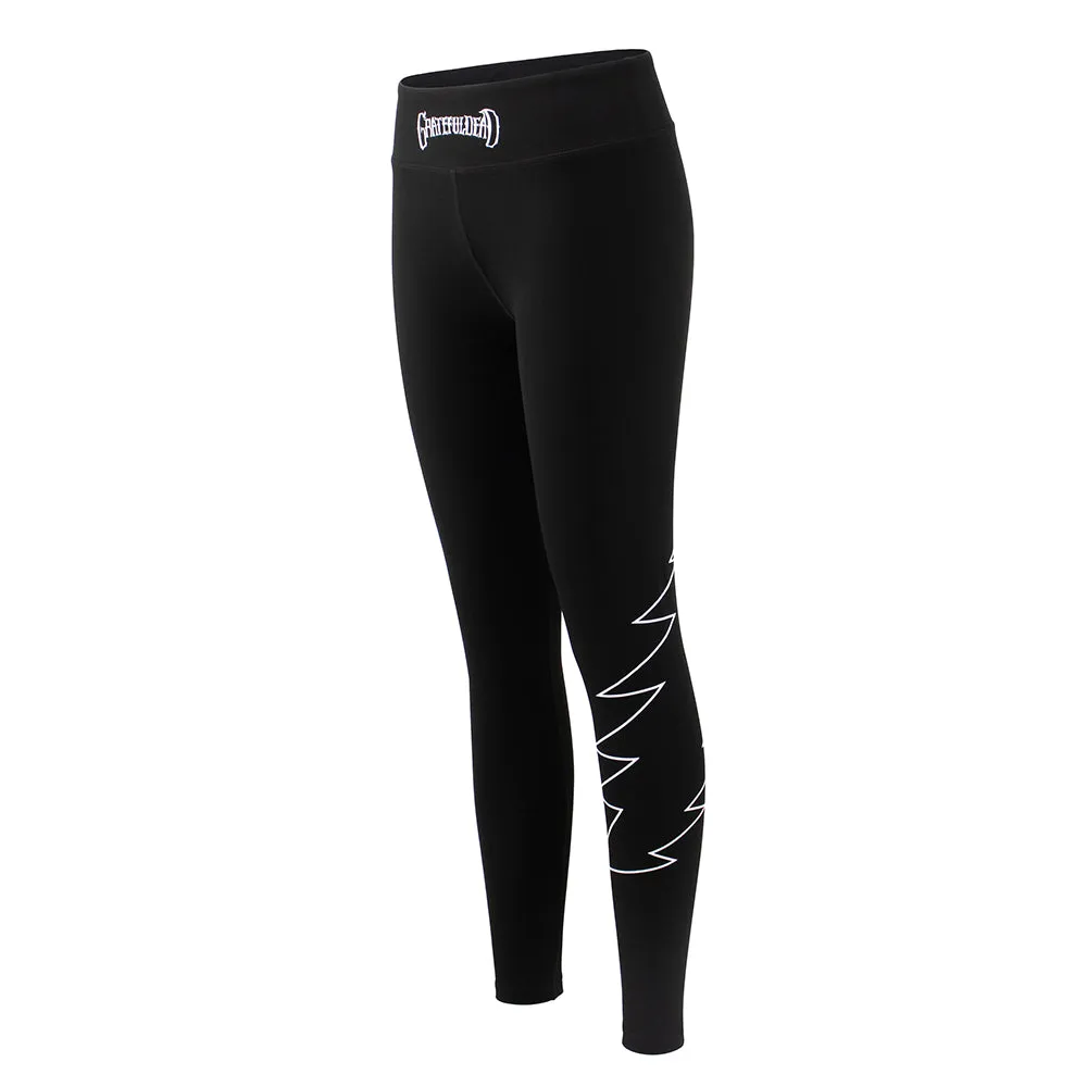 Grateful Dead | High Rise Leggings | Logo And Bolt On Black