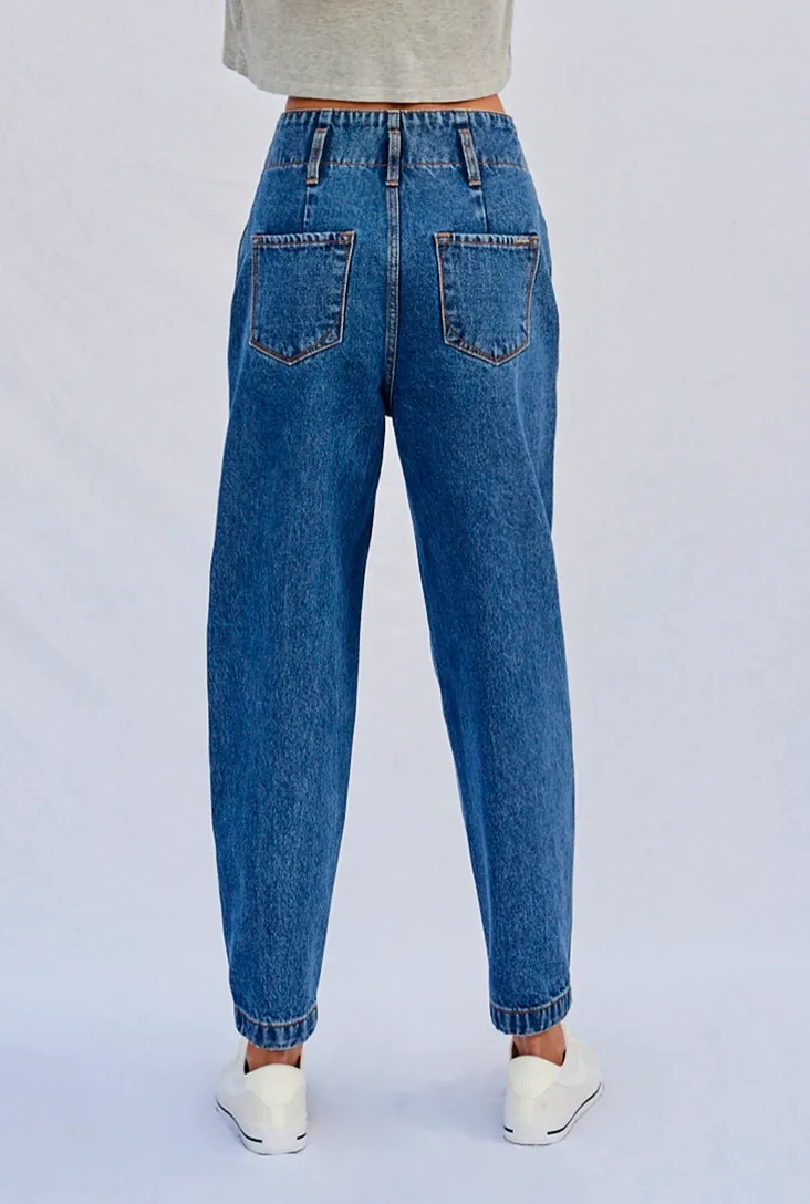 Heather Pleated Balloon Denim