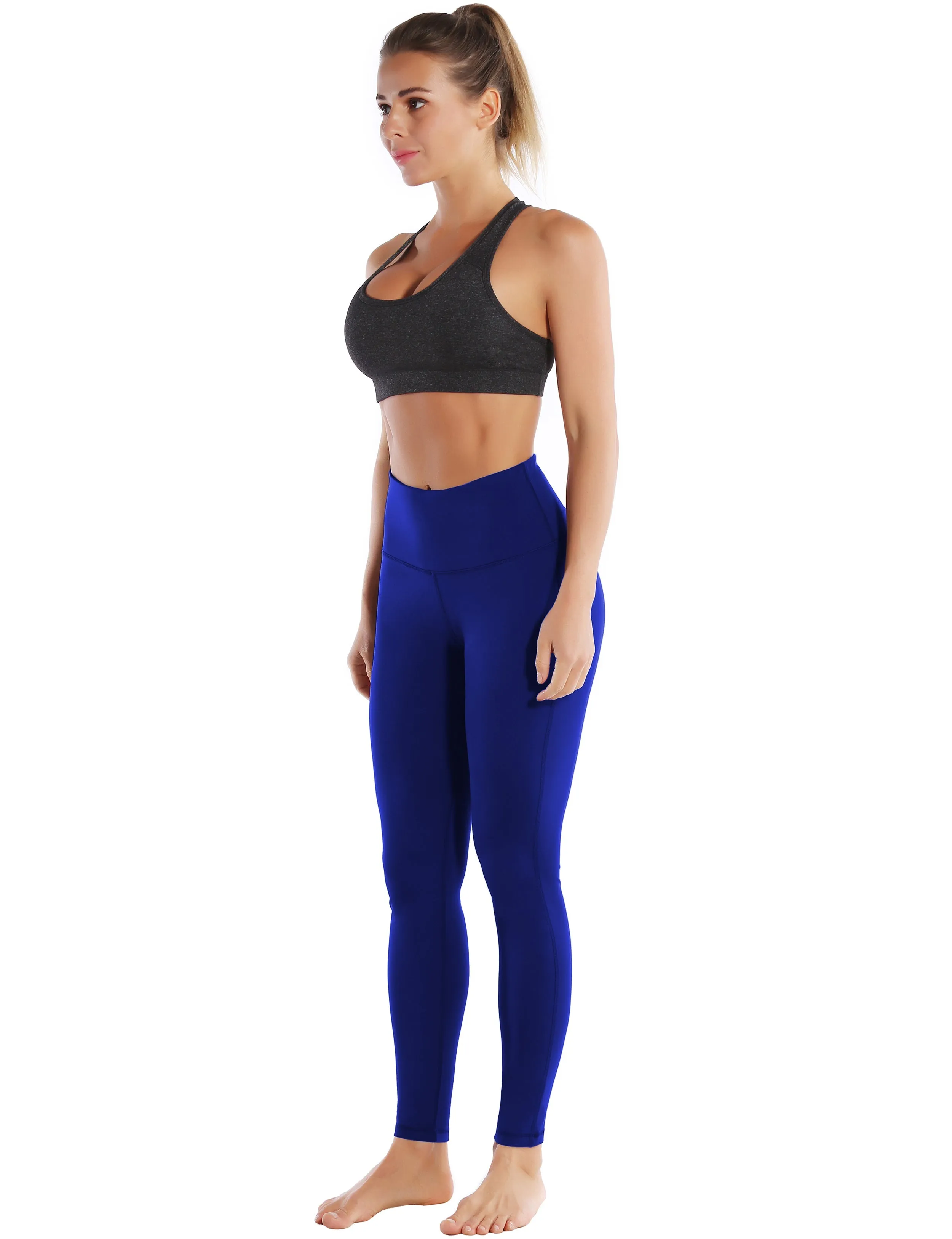 High Waist Side Line yogastudio Pants navy_yogastudio