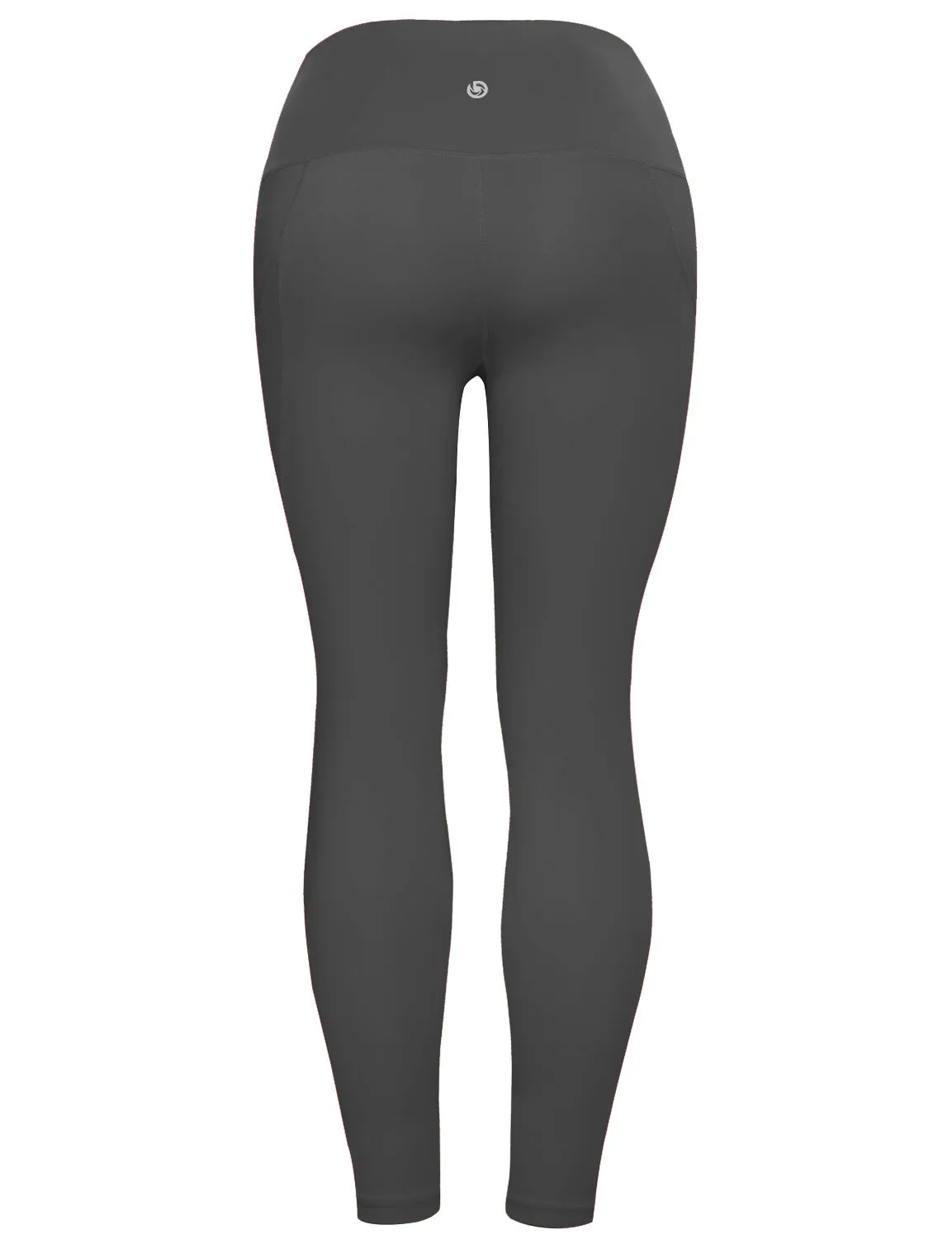 High Waist Side Pockets yogastudio Pants irongrey_yogastudio