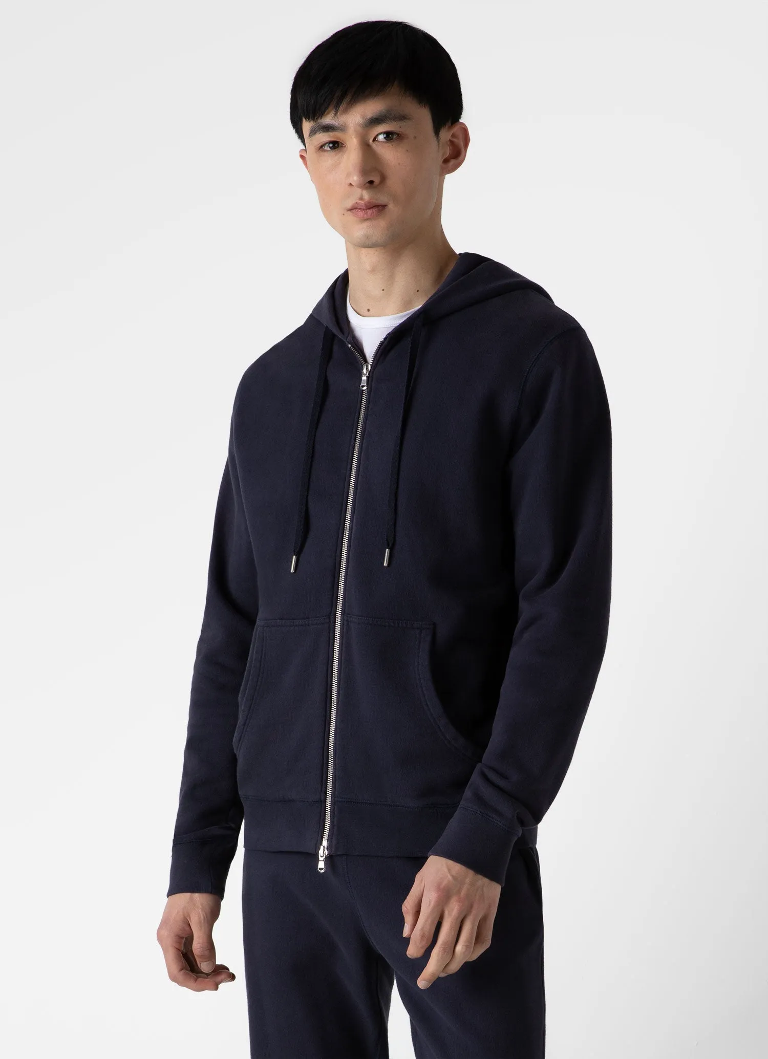 Men's Loopback Zip Hoodie in Navy