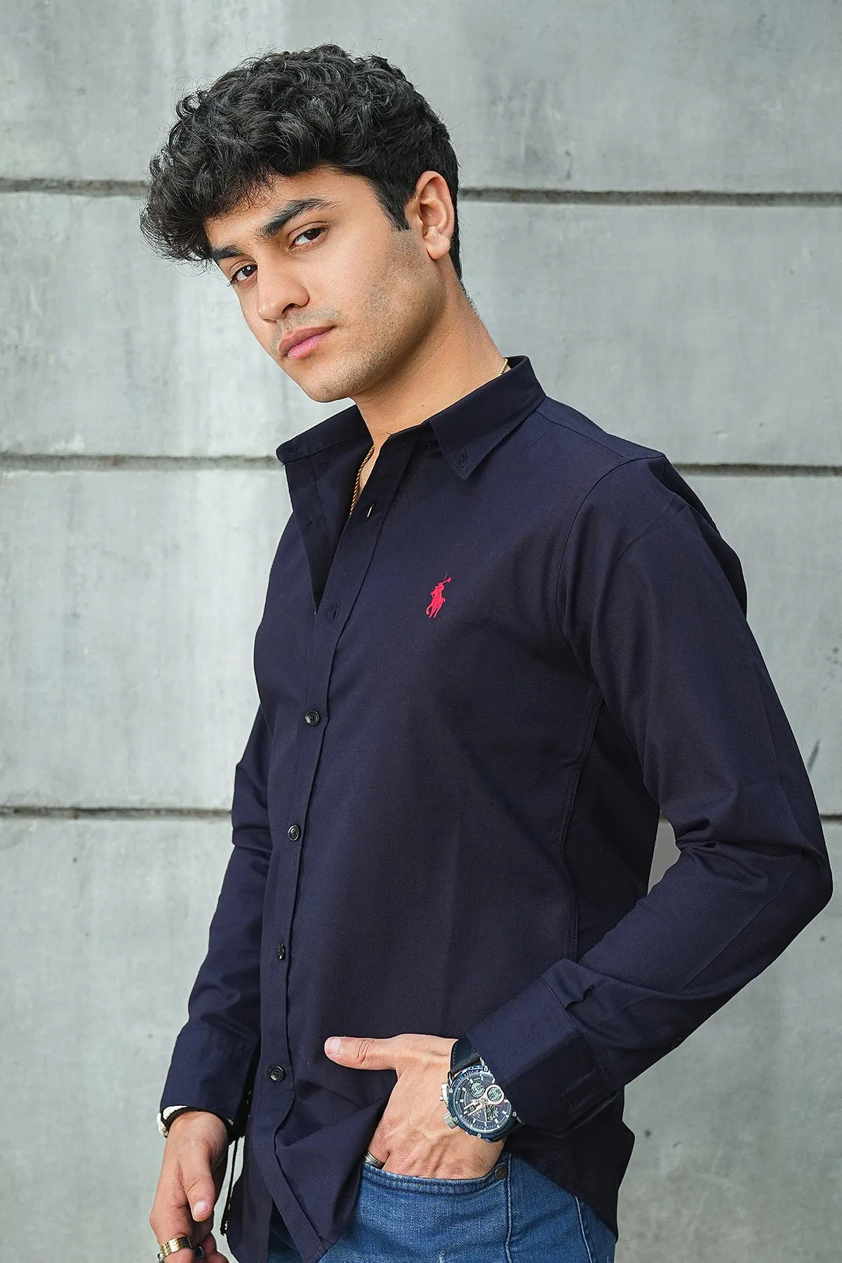 Navy blue Casual Shirt