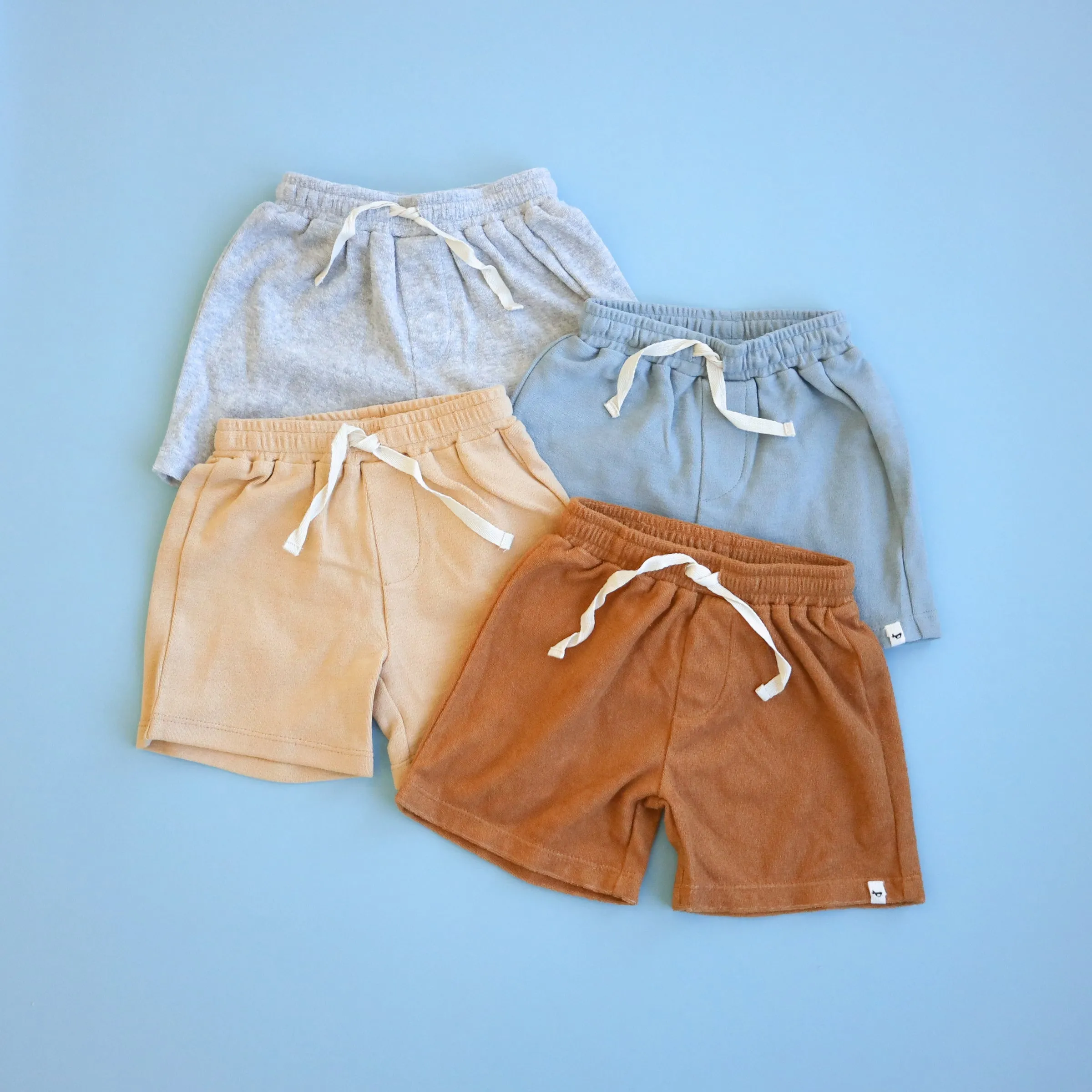 oh baby! Cotton Terry Boys Track Shorts - Oatmilk