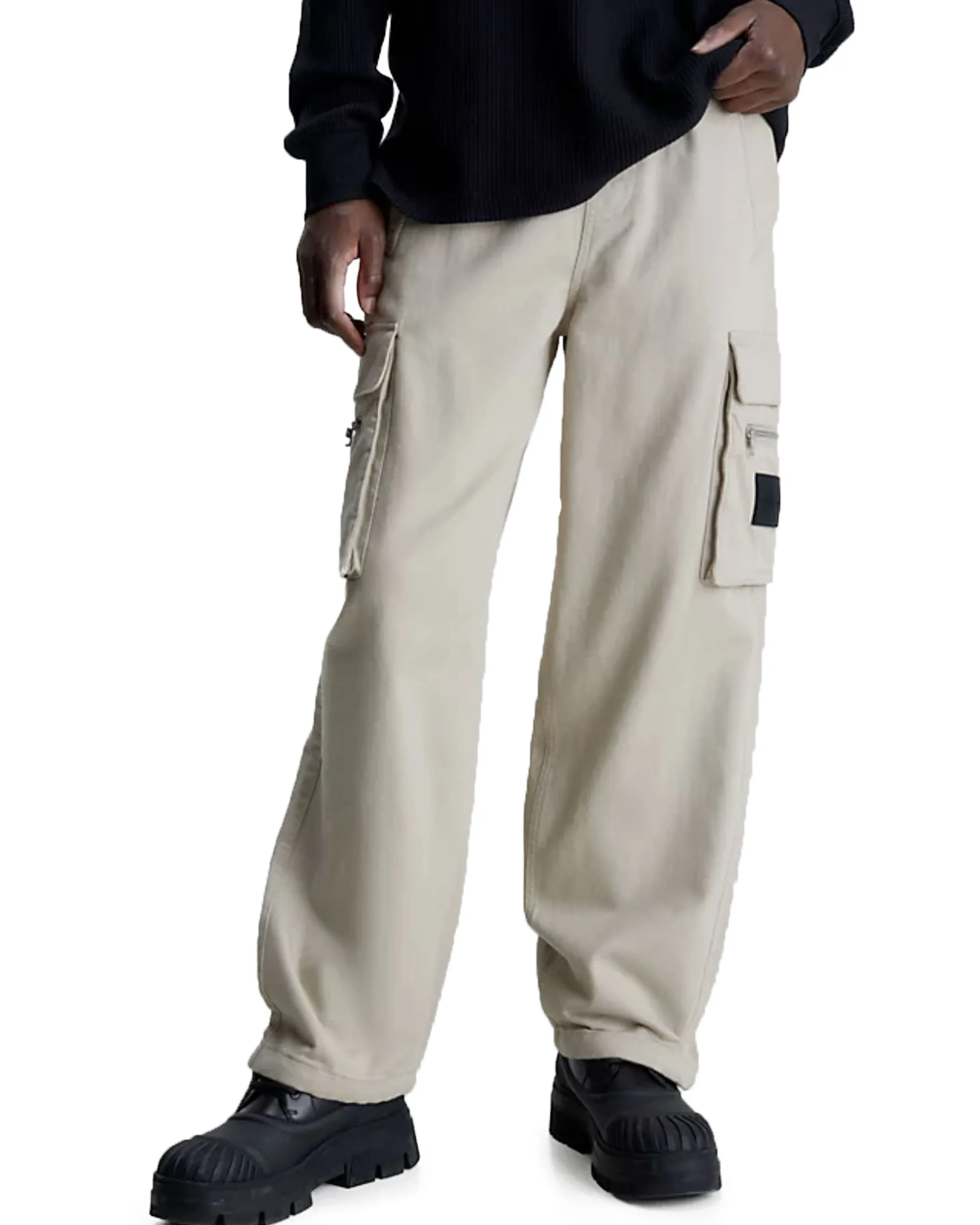 Pantalone Uomo Calvin Klein Straps Cargo Pant Taupe