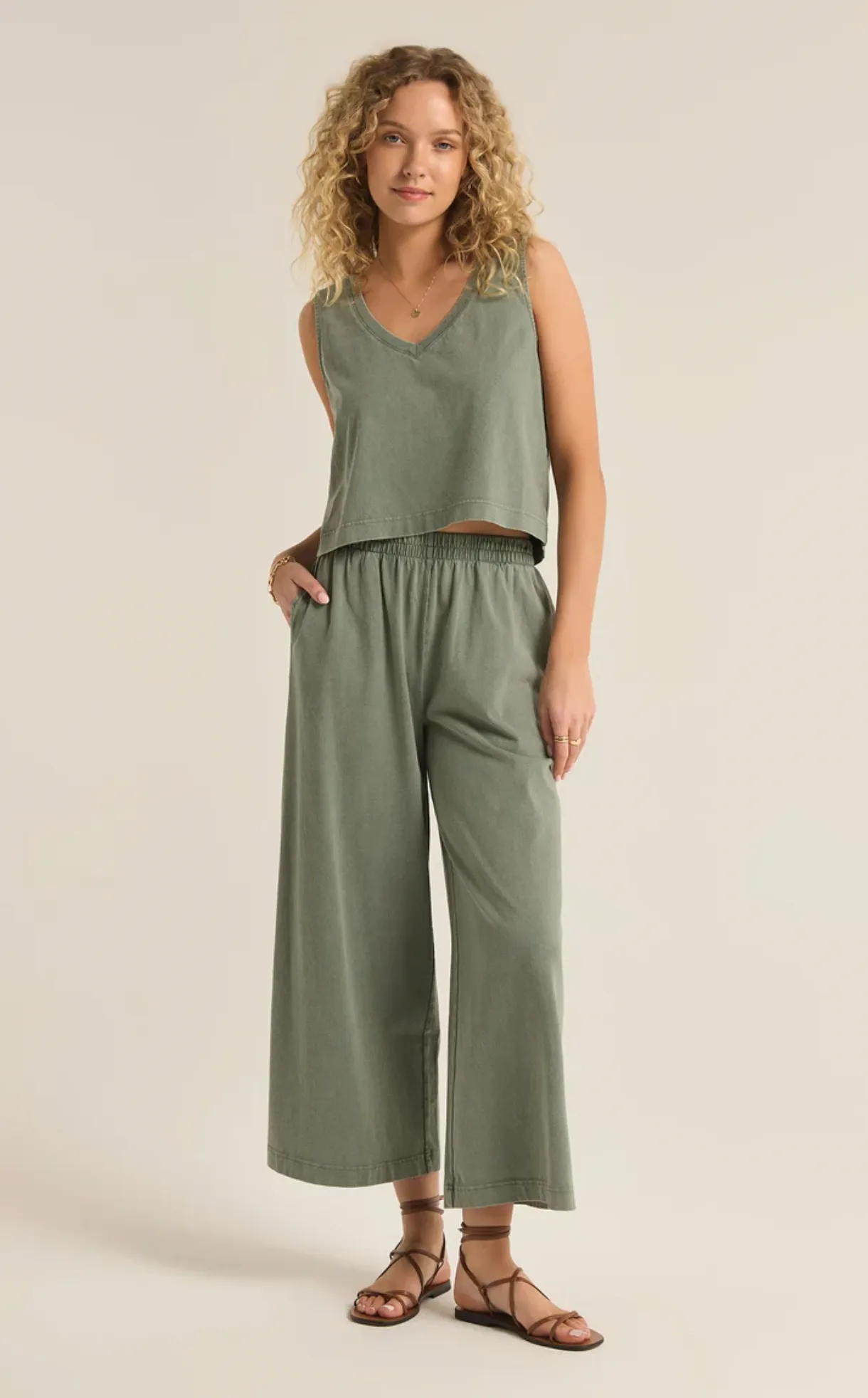 Scout Cotton Jersey Pocket Pant | Palm Green