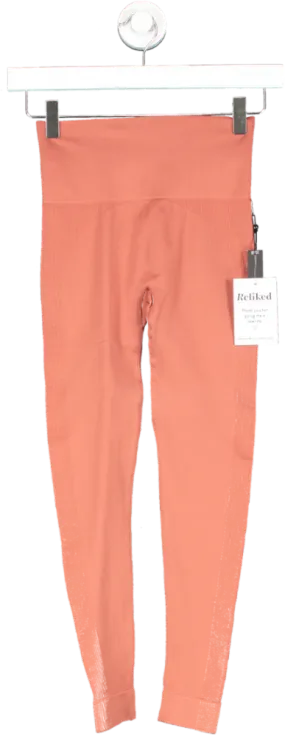 Set Active Orange Rust Sports Leggings UK XS