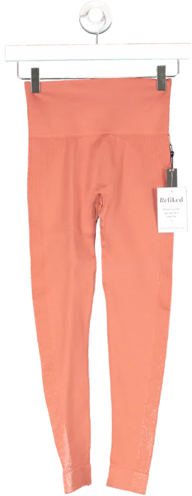 Set Active Orange Rust Sports Leggings UK XS