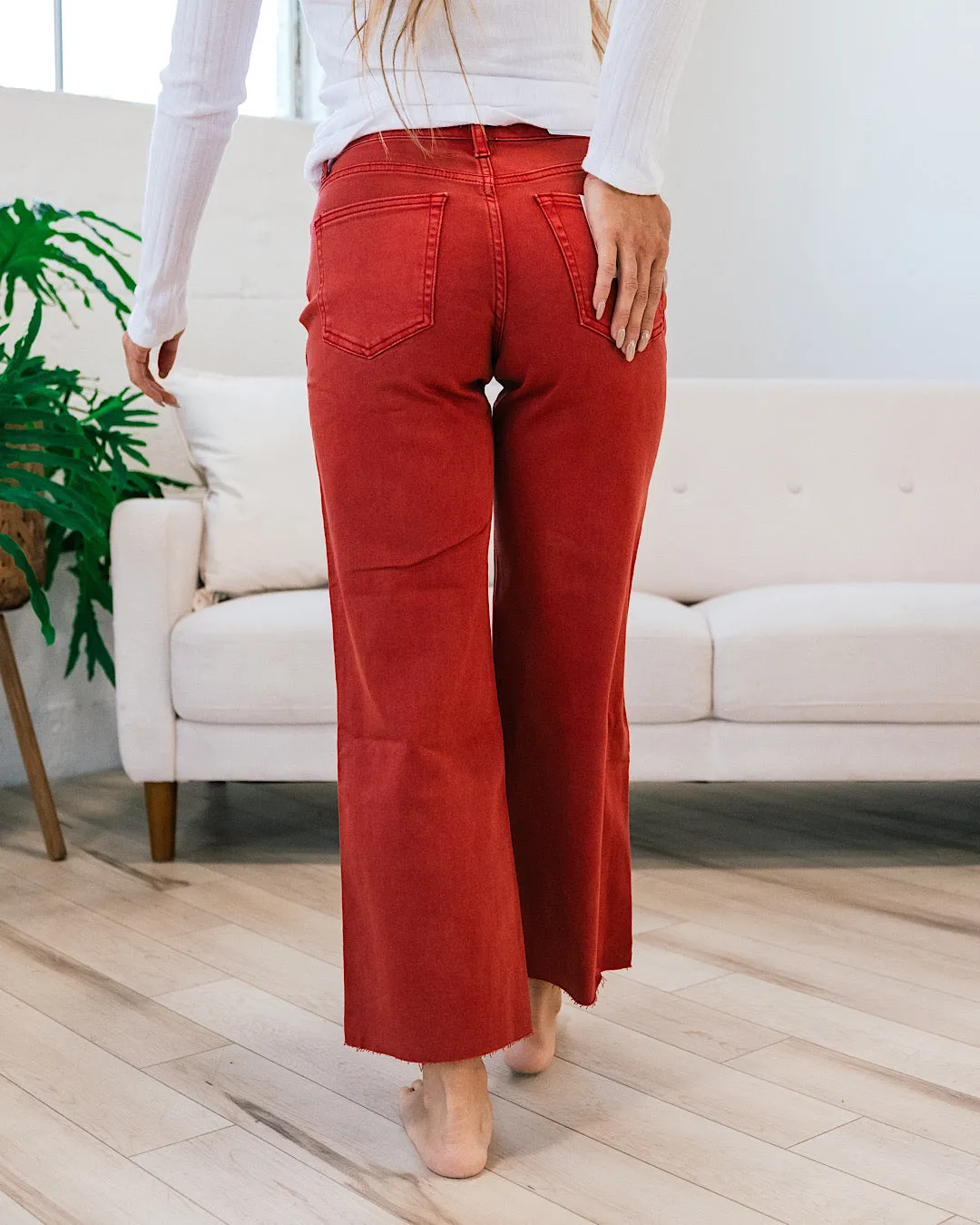 Vervet Skye Wide Leg Non Distressed Crop Jeans - Bossa Nova