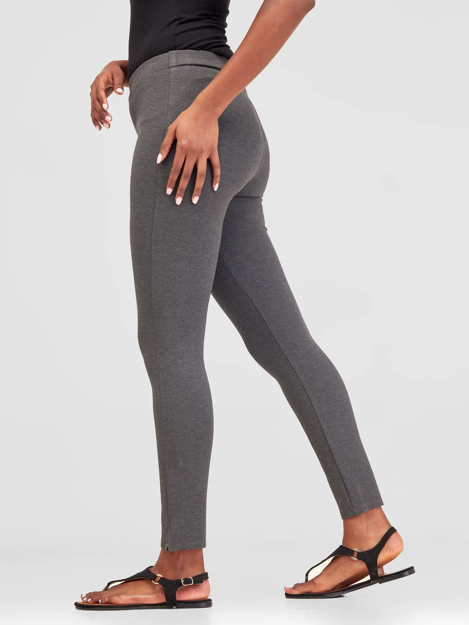 Vivo Faraji Side Slit Leisure Pants - Grey