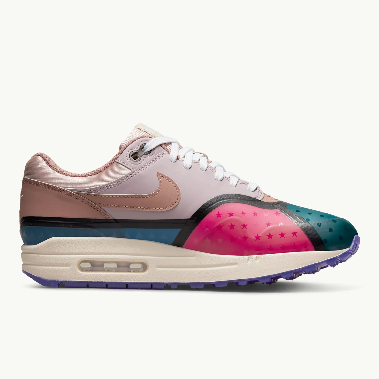 WOMENS AIR MAX 1 PRM PLUM FOG FOSSIL ROSE PINK OXFORD